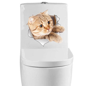 Cat Look Hole Toilet Decal