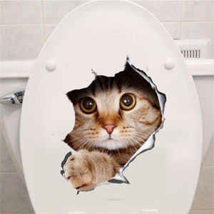 Cat Look Hole Toilet Decal