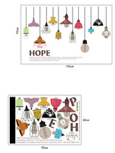 Colorful String Lamp Wall Decal with Hope Quote