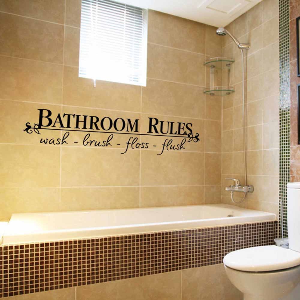 Bathroom Rules Shower Decal