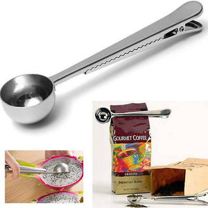 Multifunction Stainless Steel Coffee Scoop With Clip Coffee