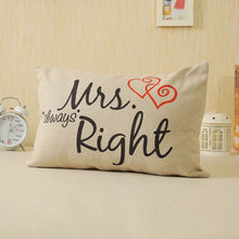 Mr. Right Pillow Case Cushion Cover