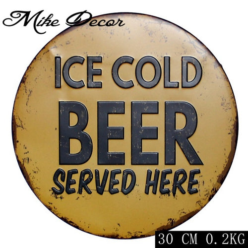 Ice Cold Beer Tin Sign