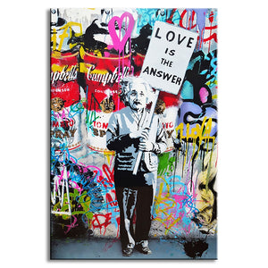 Love Is The Answer Banksy Wall Canvas