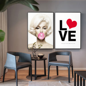 Marilyn Monroe Bubbles Gum Canvas