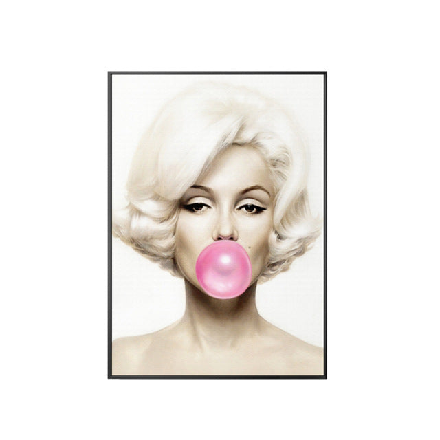 Marilyn Monroe Bubbles Gum Canvas