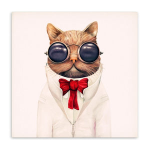 Too Cool For School Cat Wall Canvas