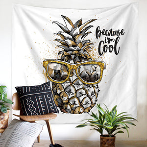 Cool Guy Pineapple Printed Tapestry