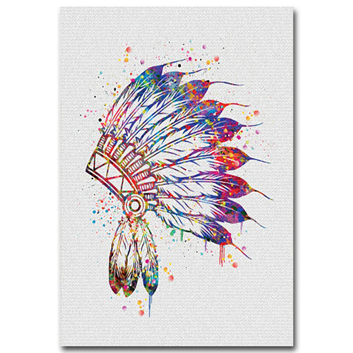 Watercolor Headdress Canvas