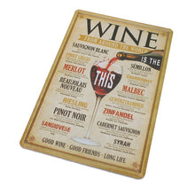 Retro Wines From Around The World Tin Sign